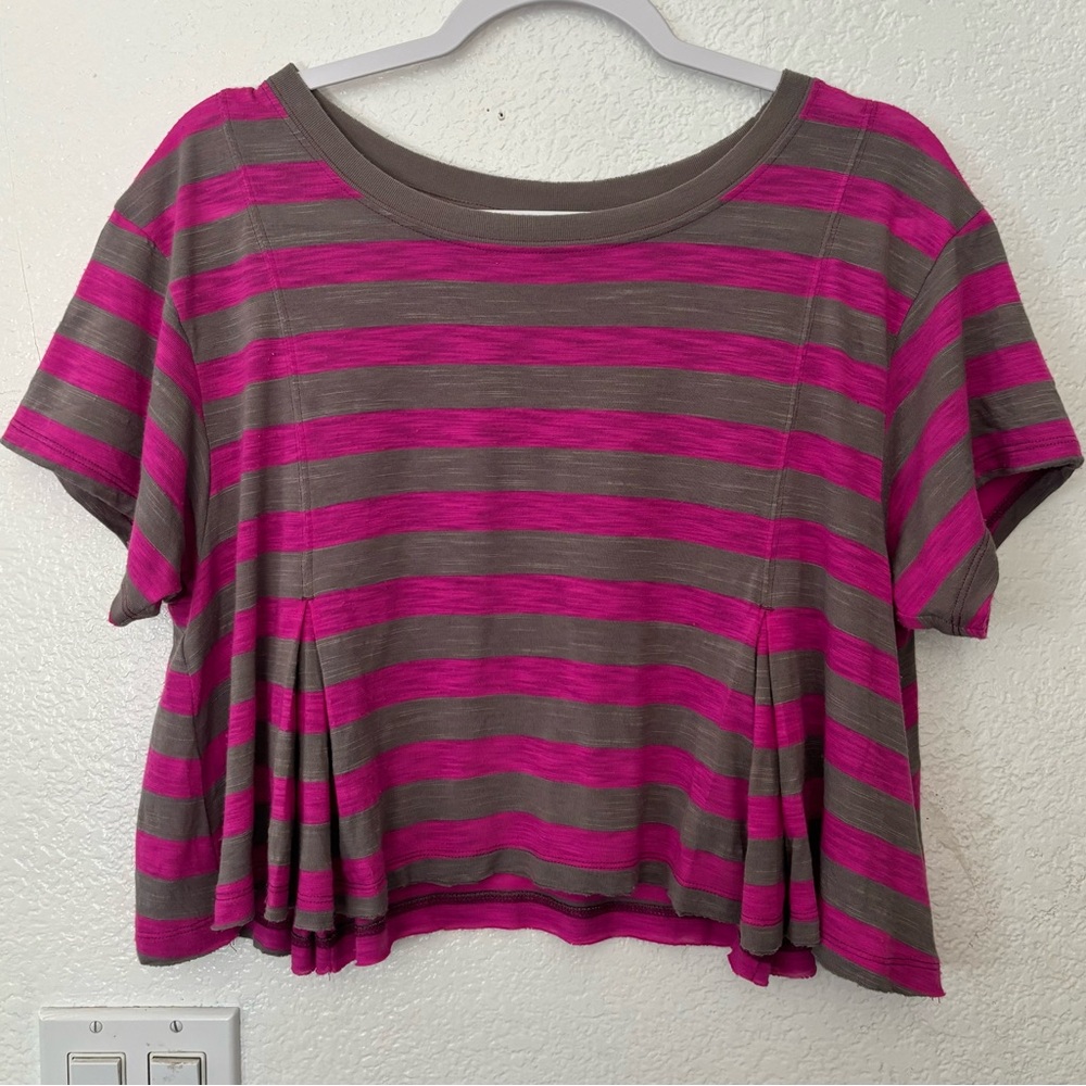 We the Free pink top stripes flounce